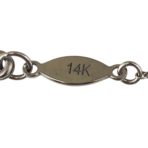 Gabriel & Co. 14 Karat White Gold Diamond Cluster Pendant Necklace #20713 - Picture 6 of 8